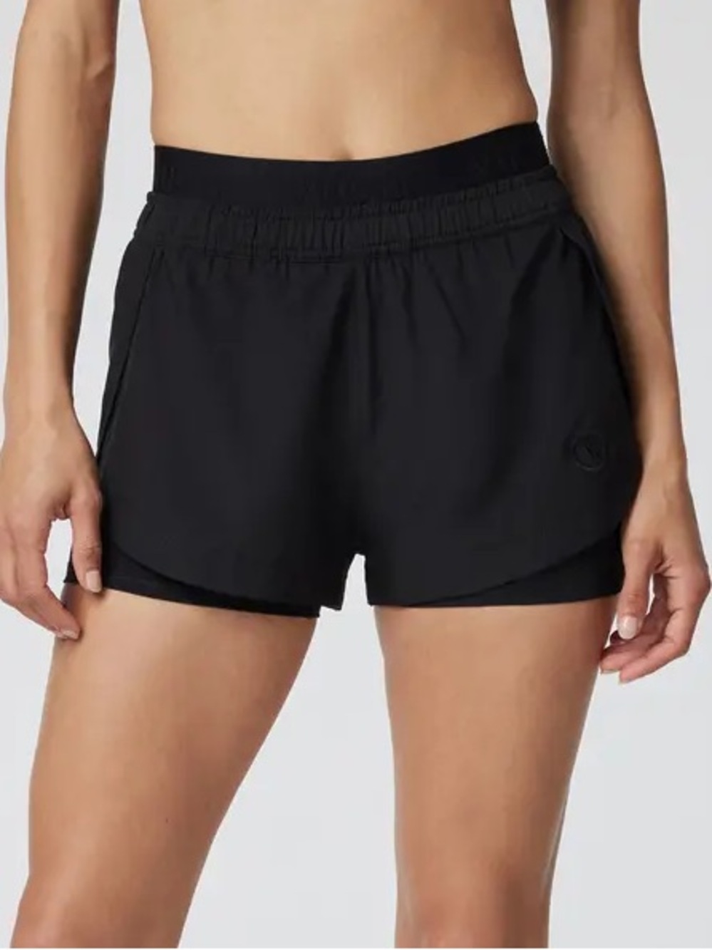 Vuori Luna 2-in-1 Running Shorts in Black Size Small